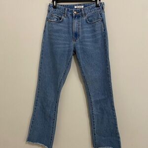 Blue Denim Straight-Leg Jeans